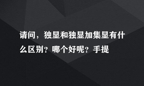 请问，独显和独显加集显有什么区别？哪个好呢？手提