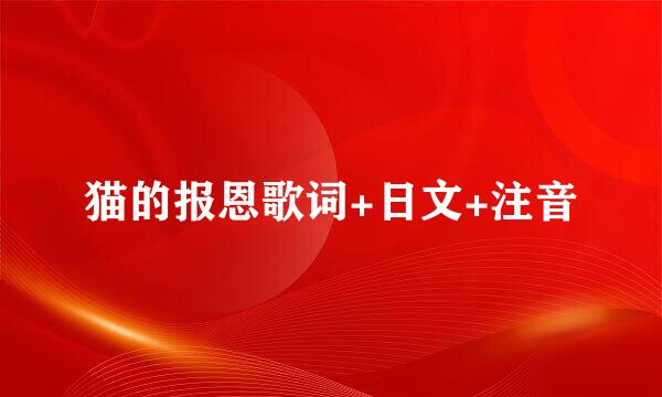 猫的报恩歌词+日文+注音