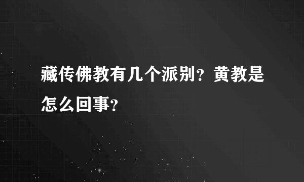 藏传佛教有几个派别？黄教是怎么回事？