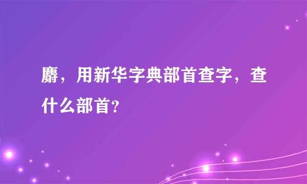 麝，用新华字典部首查字，查什么部首？