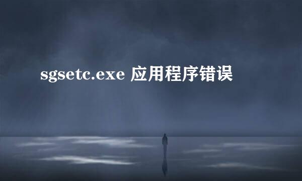 sgsetc.exe 应用程序错误