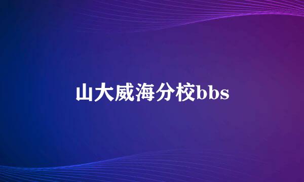 山大威海分校bbs