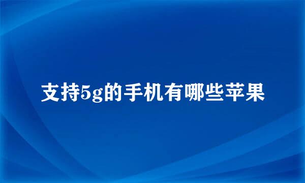 支持5g的手机有哪些苹果