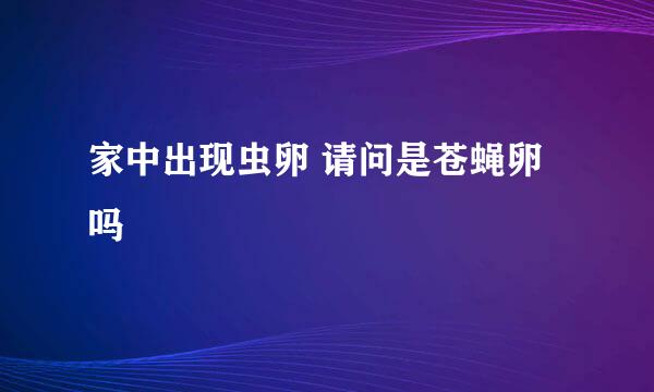 家中出现虫卵 请问是苍蝇卵吗