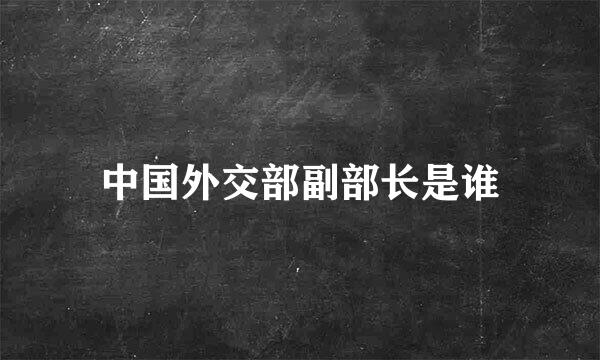 中国外交部副部长是谁