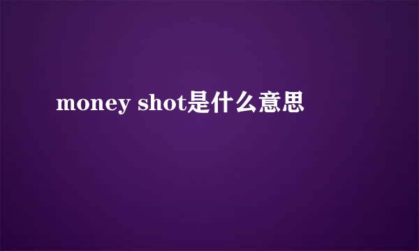 money shot是什么意思