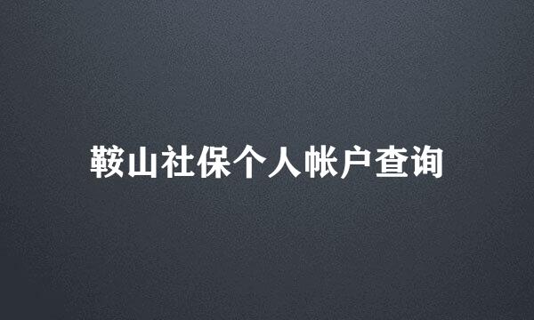 鞍山社保个人帐户查询