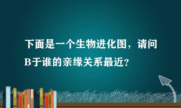 下面是一个生物进化图，请问B于谁的亲缘关系最近？