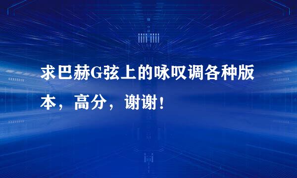 求巴赫G弦上的咏叹调各种版本，高分，谢谢！