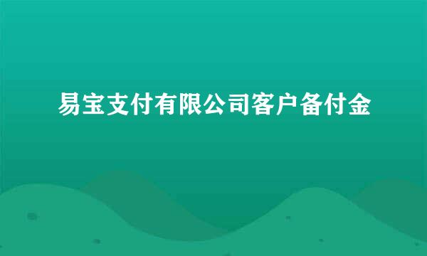 易宝支付有限公司客户备付金