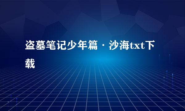 盗墓笔记少年篇·沙海txt下载