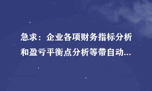 急求：企业各项财务指标分析和盈亏平衡点分析等带自动计算表格格式