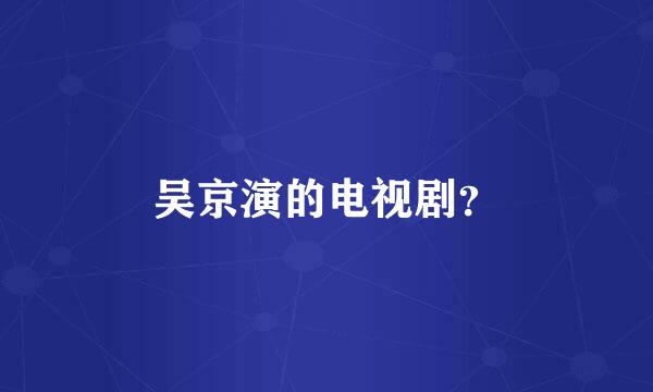 吴京演的电视剧？