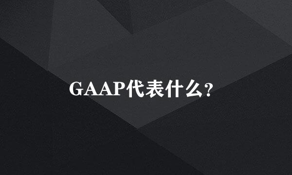 GAAP代表什么？