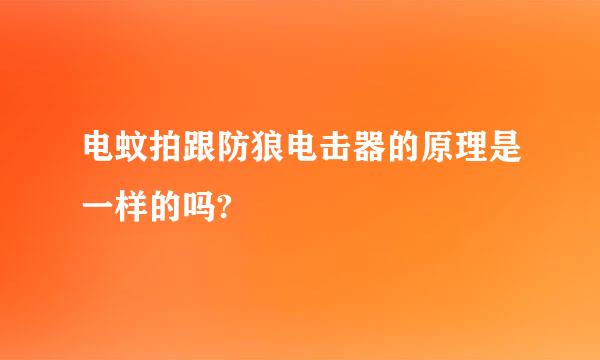 电蚊拍跟防狼电击器的原理是一样的吗?