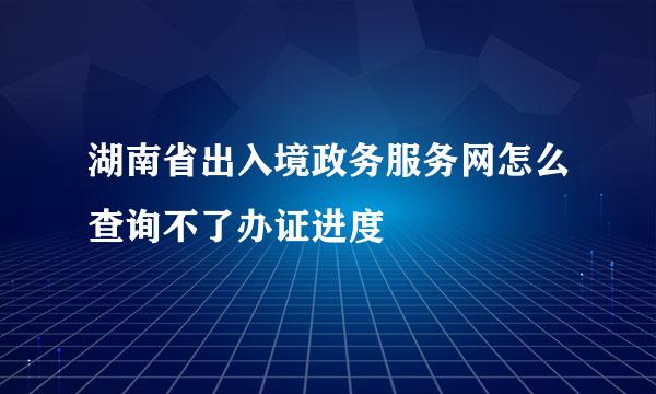 湖南省出入境政务服务网怎么查询不了办证进度