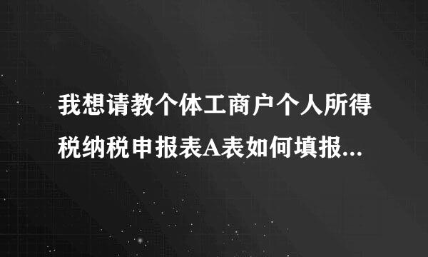 我想请教个体工商户个人所得税纳税申报表A表如何填报的问题。