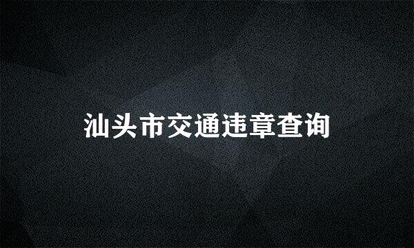 汕头市交通违章查询