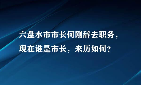 六盘水市市长何刚辞去职务，现在谁是市长，来历如何？