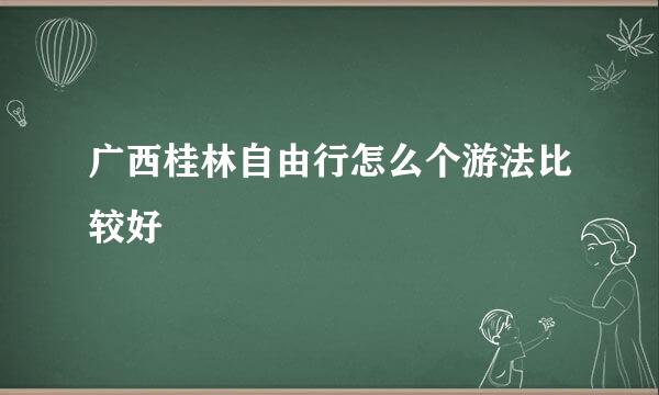 广西桂林自由行怎么个游法比较好