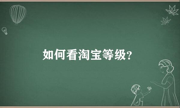 如何看淘宝等级？