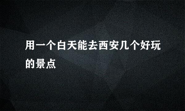 用一个白天能去西安几个好玩的景点