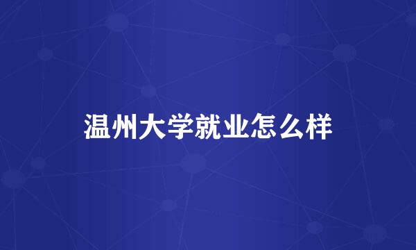 温州大学就业怎么样