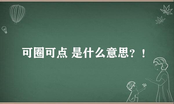 可圈可点 是什么意思？！