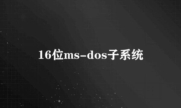 16位ms-dos子系统