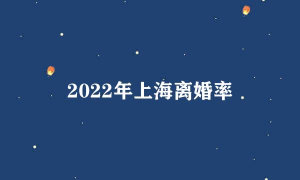 2022年上海离婚率