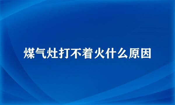 煤气灶打不着火什么原因