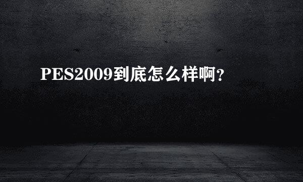 PES2009到底怎么样啊？