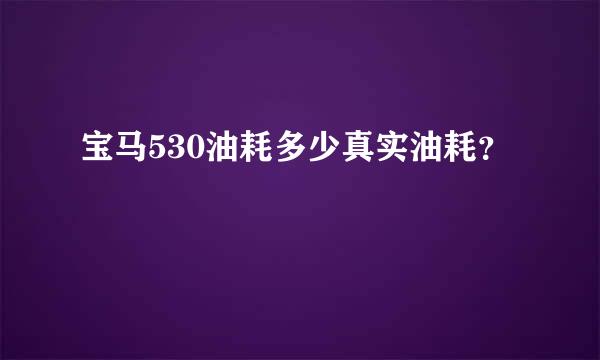 宝马530油耗多少真实油耗？