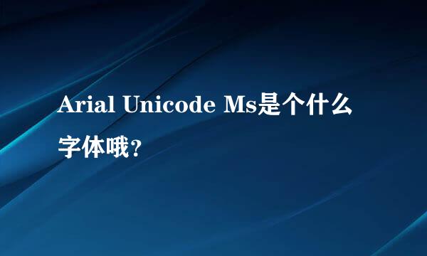 Arial Unicode Ms是个什么字体哦？