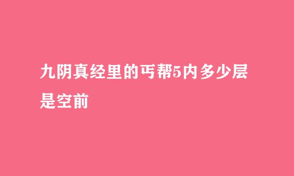 九阴真经里的丐帮5内多少层是空前