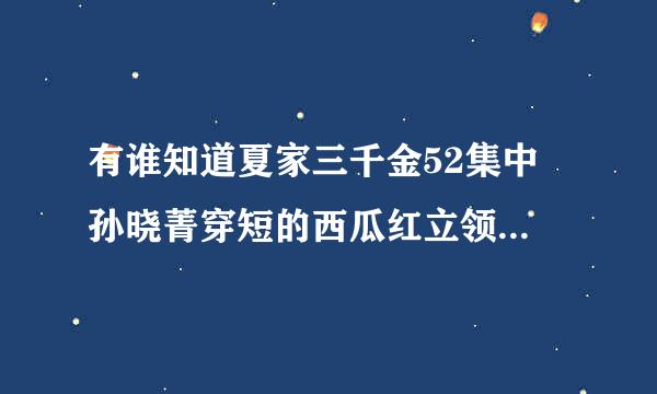 有谁知道夏家三千金52集中 孙晓菁穿短的西瓜红立领的衬衫哪有卖的 什么牌子的？