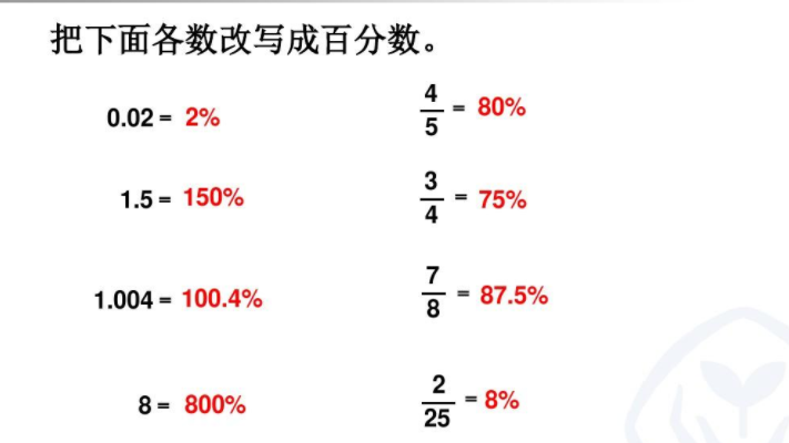 百分比怎么算？