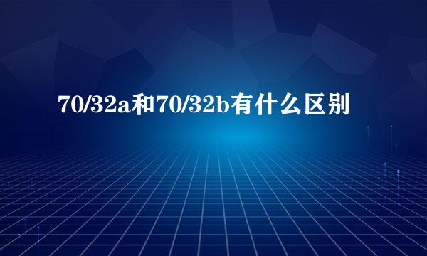 70/32a和70/32b有什么区别