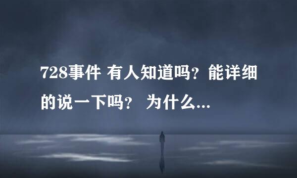 728事件 有人知道吗？能详细的说一下吗？ 为什么国内主流媒体没声音，国外却闹哄哄的？