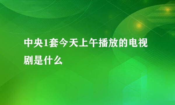 中央1套今天上午播放的电视剧是什么