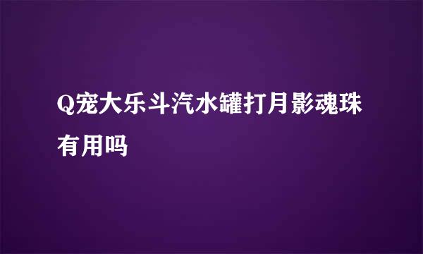 Q宠大乐斗汽水罐打月影魂珠有用吗