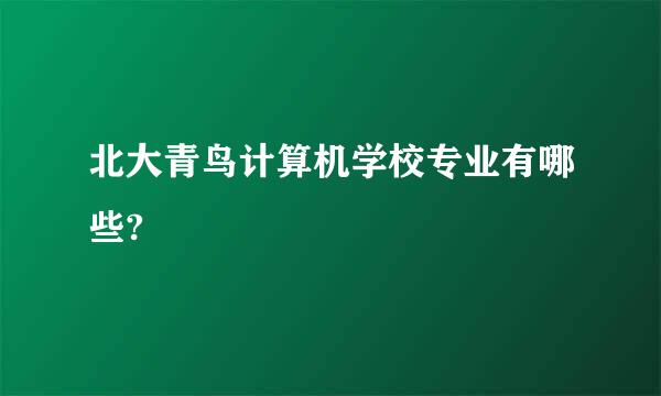 北大青鸟计算机学校专业有哪些?