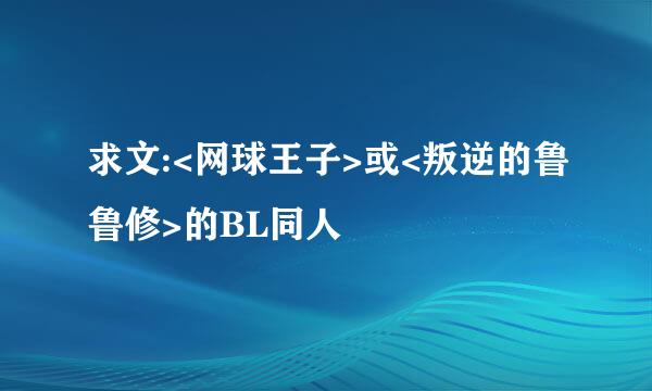 求文:<网球王子>或<叛逆的鲁鲁修>的BL同人