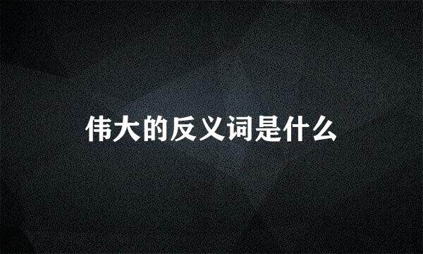 伟大的反义词是什么