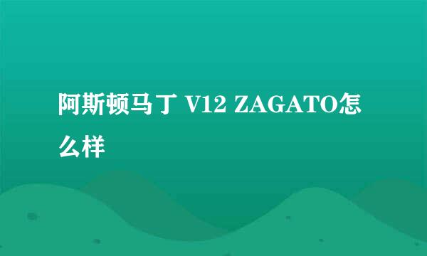 阿斯顿马丁 V12 ZAGATO怎么样