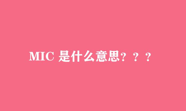 MIC 是什么意思？？？