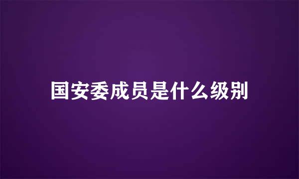 国安委成员是什么级别