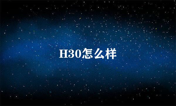 H30怎么样