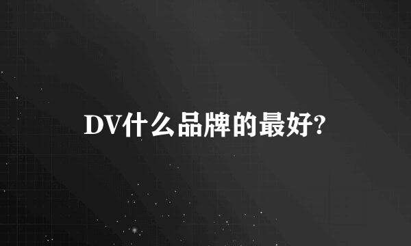 DV什么品牌的最好?