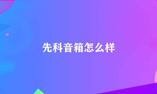 先科音箱怎么样